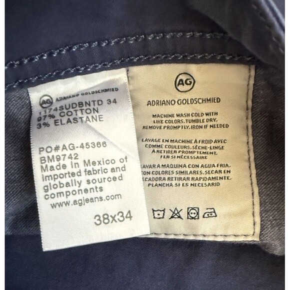 AG Adriano Goldschmied The Graduate Tailored Leg Jeans Mens Size 38x34 Navy - Picture 5 of 7